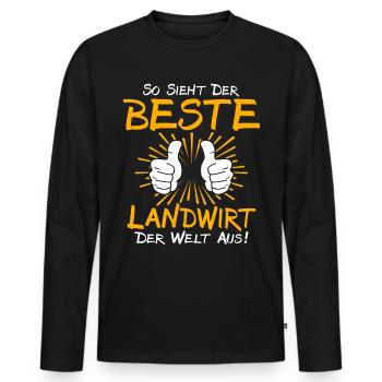 Landwirt Geschenkidee - Männer Premium Bio Langarmshirt - Schwarz - Vorne - Nico (187cm)
