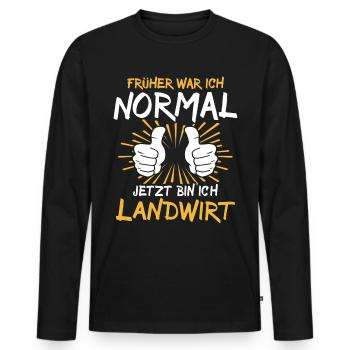 Dicton de l’agriculteur - T-shirt manches longues Premium bio Homme - noir - Devant - Nico (187cm)
