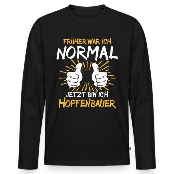 Hop farmer's saying - Men's Premium Organic Long Sleeve Shirt - black - Front - Nico (187cm)