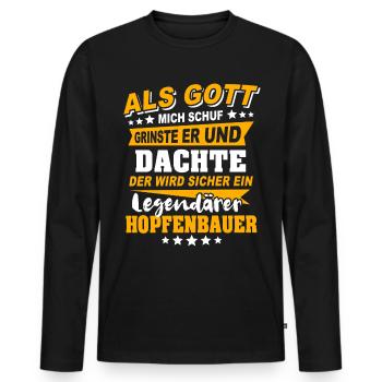 Hop Grower Sayings - Men's Premium Organic Long Sleeve Shirt - black - Front - Nico (187cm)