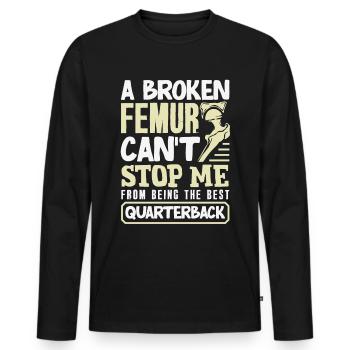 Reconstruction de la jambe Restauration - T-shirt manches longues Premium bio Homme - noir - Devant - Nico (187cm)