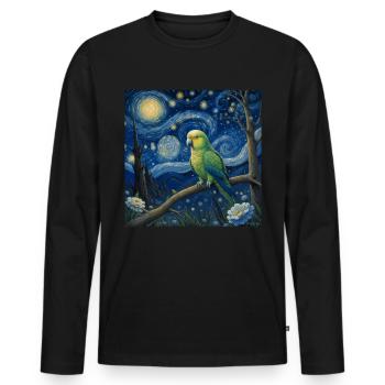 Mönchssittich Starry Night - Männer Premium Bio Langarmshirt - Schwarz - Vorne - Nico (187cm)