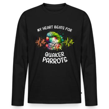 Perruche moine Heartline - T-shirt manches longues Premium bio Homme - noir - Devant - Nico (187cm)