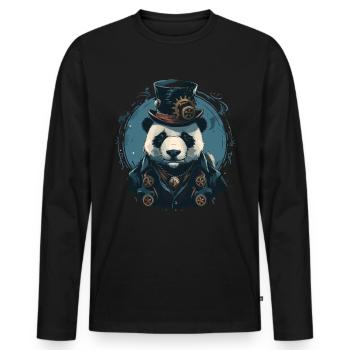 Steam Punk Art Funky Steampunk - Men's Premium Organic Long Sleeve Shirt - black - Front - Nico (187cm)