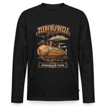 Steam Punk Art Funky Steampunk - Men's Premium Organic Long Sleeve Shirt - black - Front - Nico (187cm)