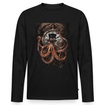 Steam Punk Art Funky Steampunk - Men's Premium Organic Long Sleeve Shirt - black - Front - Nico (187cm)