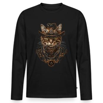 Steam Punk Art Funky Steampunk - Men's Premium Organic Long Sleeve Shirt - black - Front - Nico (187cm)