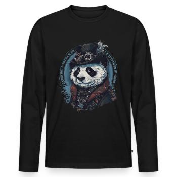 Steam Punk Art Funky Steampunk - Men's Premium Organic Long Sleeve Shirt - black - Front - Nico (187cm)