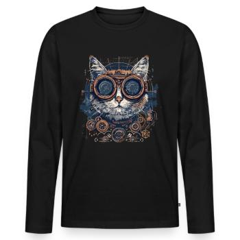 Steam Punk Art Funky Steampunk - Men's Premium Organic Long Sleeve Shirt - black - Front - Nico (187cm)