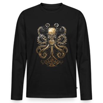 Steam Punk Art Funky Steampunk - Men's Premium Organic Long Sleeve Shirt - black - Front - Nico (187cm)