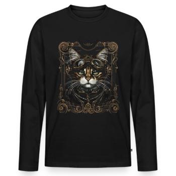 Steam Punk Art Funky Steampunk - T-shirt manches longues Premium bio Homme - noir - Devant - Nico (187cm)