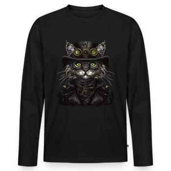 Steam Punk Art Funky Steampunk - T-shirt manches longues Premium bio Homme - noir - Devant - Nico (187cm)