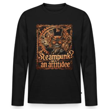 Steam Punk Art Funky Steampunk - T-shirt manches longues Premium bio Homme - noir - Devant - Nico (187cm)