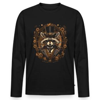 Steam Punk Art Funky Steampunk - Men's Premium Organic Long Sleeve Shirt - black - Front - Nico (187cm)