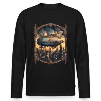 Steam Punk Art Funky Steampunk - Men's Premium Organic Long Sleeve Shirt - black - Front - Nico (187cm)
