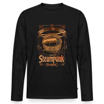 Steam Punk Art Funky Steampunk - Men's Premium Organic Long Sleeve Shirt - black - Front - Nico (187cm)