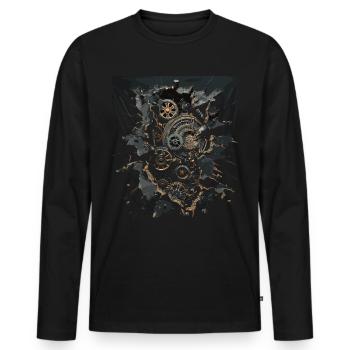 Steam Punk Art Funky Steampunk - Men's Premium Organic Long Sleeve Shirt - black - Front - Nico (187cm)