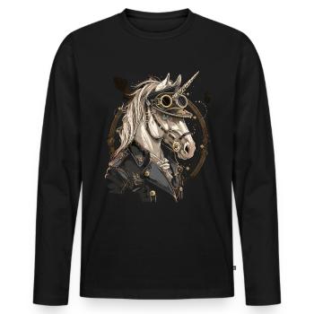 Steam Punk Art Funky Steampunk - Men's Premium Organic Long Sleeve Shirt - black - Front - Nico (187cm)