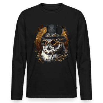 Steam Punk Art Funky Steampunk - Men's Premium Organic Long Sleeve Shirt - black - Front - Nico (187cm)
