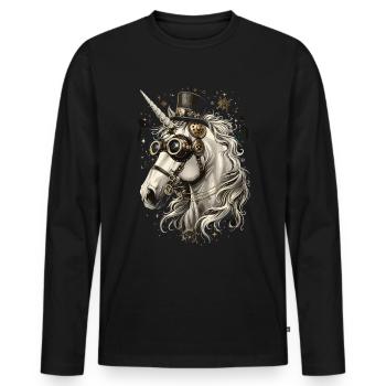 Steam Punk Art Funky Steampunk - Men's Premium Organic Long Sleeve Shirt - black - Front - Nico (187cm)