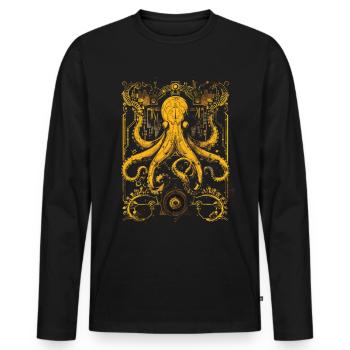 Steam Punk Art Funky Steampunk - Men's Premium Organic Long Sleeve Shirt - black - Front - Nico (187cm)