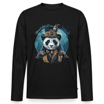 Steam Punk Art Funky Steampunk - Men's Premium Organic Long Sleeve Shirt - black - Front - Nico (187cm)