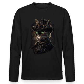 Steam Punk Art Funky Steampunk - Men's Premium Organic Long Sleeve Shirt - black - Front - Nico (187cm)