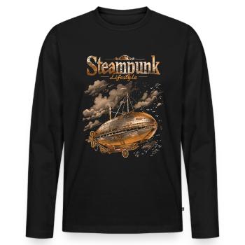 Steam Punk Art Funky Steampunk - T-shirt manches longues Premium bio Homme - noir - Devant - Nico (187cm)