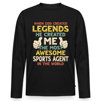Sports agent - Men's Premium Organic Long Sleeve Shirt - black - Front - Nico (187cm)