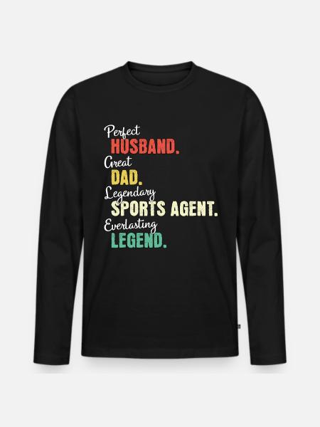 Papa agent sportif - T-shirt manches longues Premium bio Homme - noir