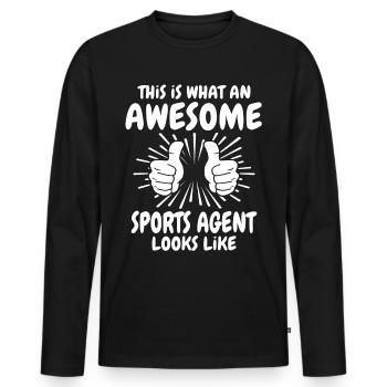 Sports agent - Men's Premium Organic Long Sleeve Shirt - black - Front - Nico (187cm)