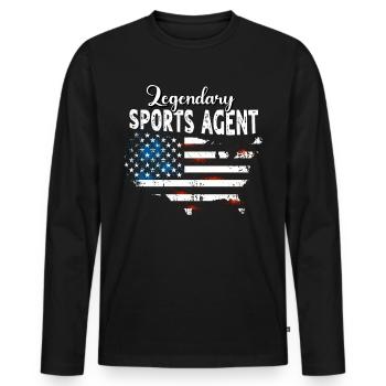 Sportagent US - Männer Premium Bio Langarmshirt - Schwarz - Vorne - Nico (187cm)