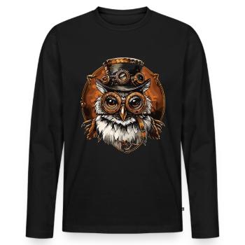 Steam Punk Art Funky Steampunk - Men's Premium Organic Long Sleeve Shirt - black - Front - Nico (187cm)