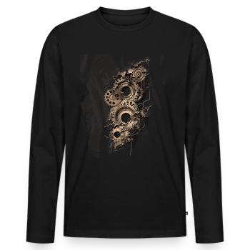 Steam Punk Art Funky Steampunk - Men's Premium Organic Long Sleeve Shirt - black - Front - Nico (187cm)