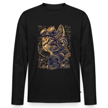 Steam Punk Art Funky Steampunk - T-shirt manches longues Premium bio Homme - noir - Devant - Nico (187cm)