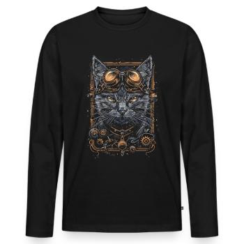 Steam Punk Art Funky Steampunk - Men's Premium Organic Long Sleeve Shirt - black - Front - Nico (187cm)