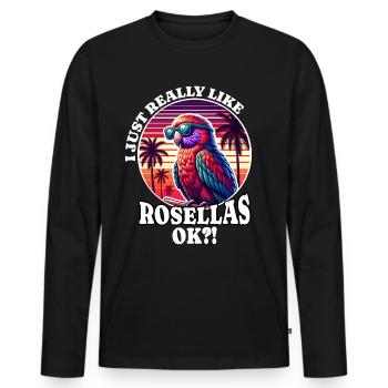 I Love Rosella Saying - Men's Premium Organic Long Sleeve Shirt - black - Front - Nico (187cm)