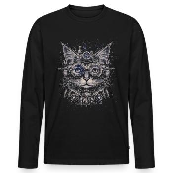 Steam Punk Art Funky Steampunk - T-shirt manches longues Premium bio Homme - noir - Devant - Nico (187cm)