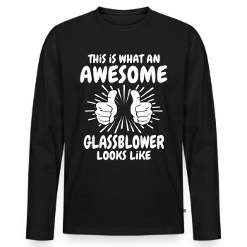 Glassblower - Men's Premium Organic Long Sleeve Shirt - black - Front - Nico (187cm)