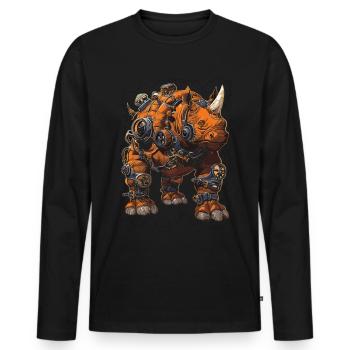 Steam Punk Art Funky Steampunk - Men's Premium Organic Long Sleeve Shirt - black - Front - Nico (187cm)