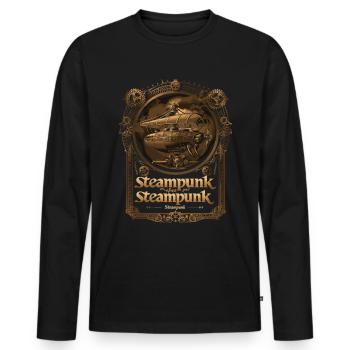 Steam Punk Art Funky Steampunk - Men's Premium Organic Long Sleeve Shirt - black - Front - Nico (187cm)