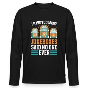 Karaoke Master Juke Box de musique rétro - T-shirt manches longues Premium bio Homme - noir - Devant - Nico (187cm)