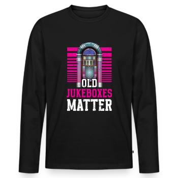 Karaoke Master Juke Box de musique rétro - T-shirt manches longues Premium bio Homme - noir - Devant - Nico (187cm)