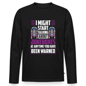Karaoke Master Juke Box de musique rétro - T-shirt manches longues Premium bio Homme - noir - Devant - Nico (187cm)