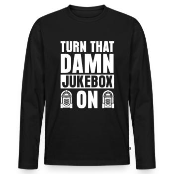 Karaoke Master Juke Box de musique rétro - T-shirt manches longues Premium bio Homme - noir - Devant - Nico (187cm)