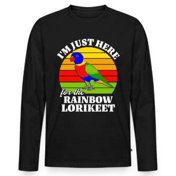 Funny rainbow lorikeet sayings - Men's Premium Organic Long Sleeve Shirt - black - Front - Nico (187cm)