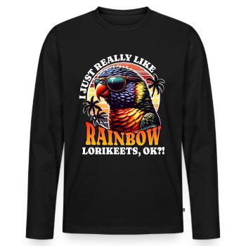 I Love Rainbow Lori Saying - Men's Premium Organic Long Sleeve Shirt - black - Front - Nico (187cm)
