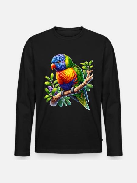 Rainbow lorikeet - Men's Premium Organic Long Sleeve Shirt - black