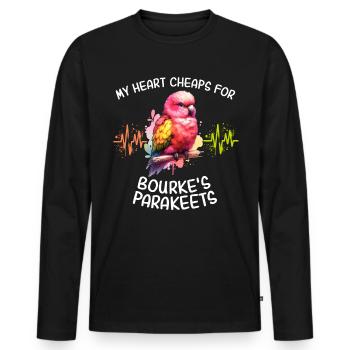 Bourkesittich Herzlinie - Männer Premium Bio Langarmshirt - Schwarz - Vorne - Nico (187cm)