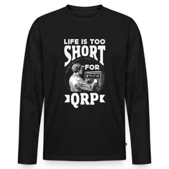Fier opérateur radio amateur - T-shirt manches longues Premium bio Homme - noir - Devant - Nico (187cm)